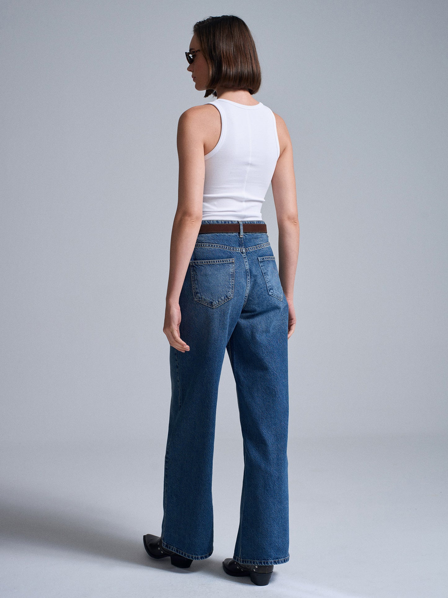 Monroe Belted Wide Leg Jeans