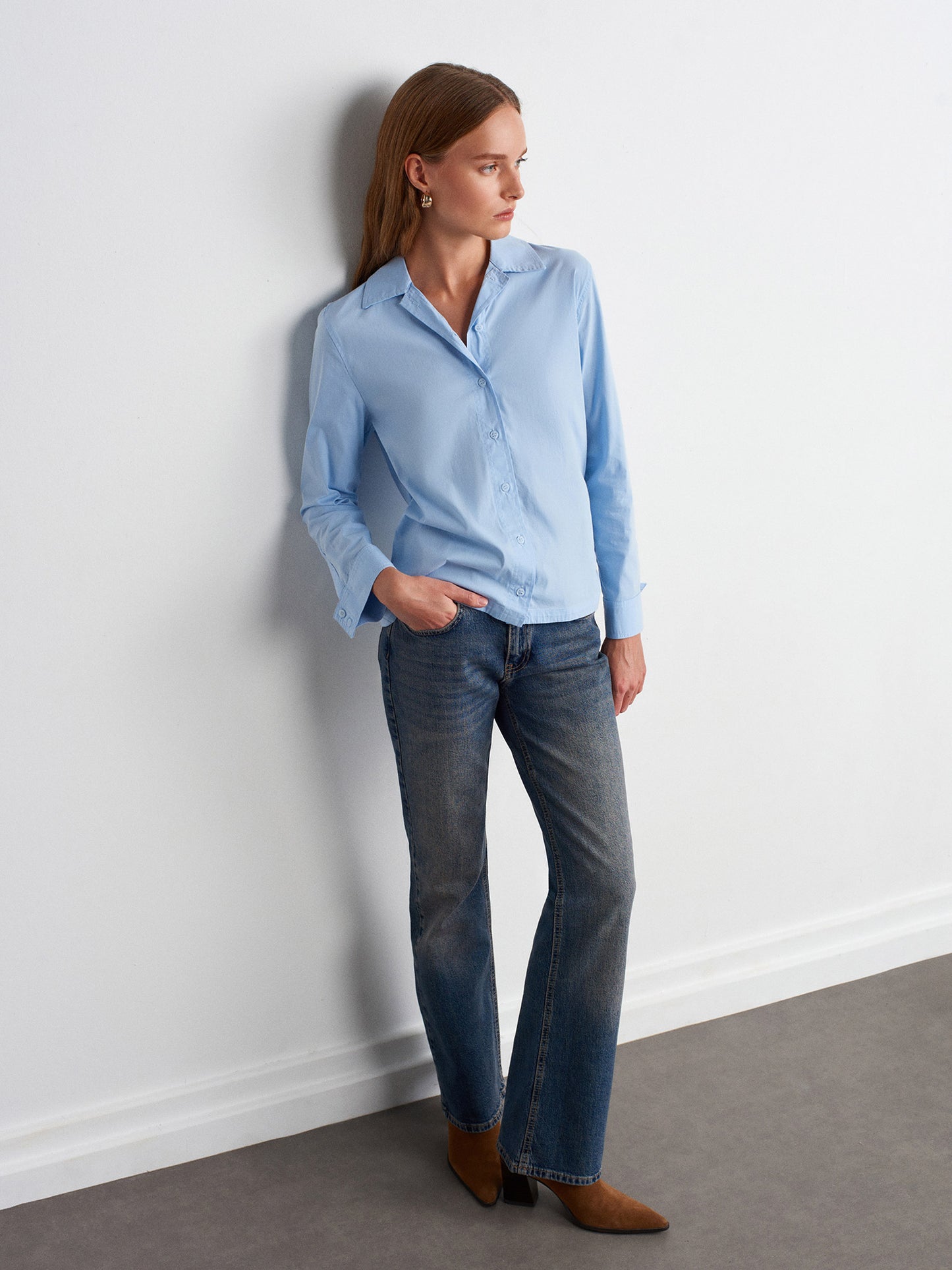 Naomi Backless Shirt-Blue