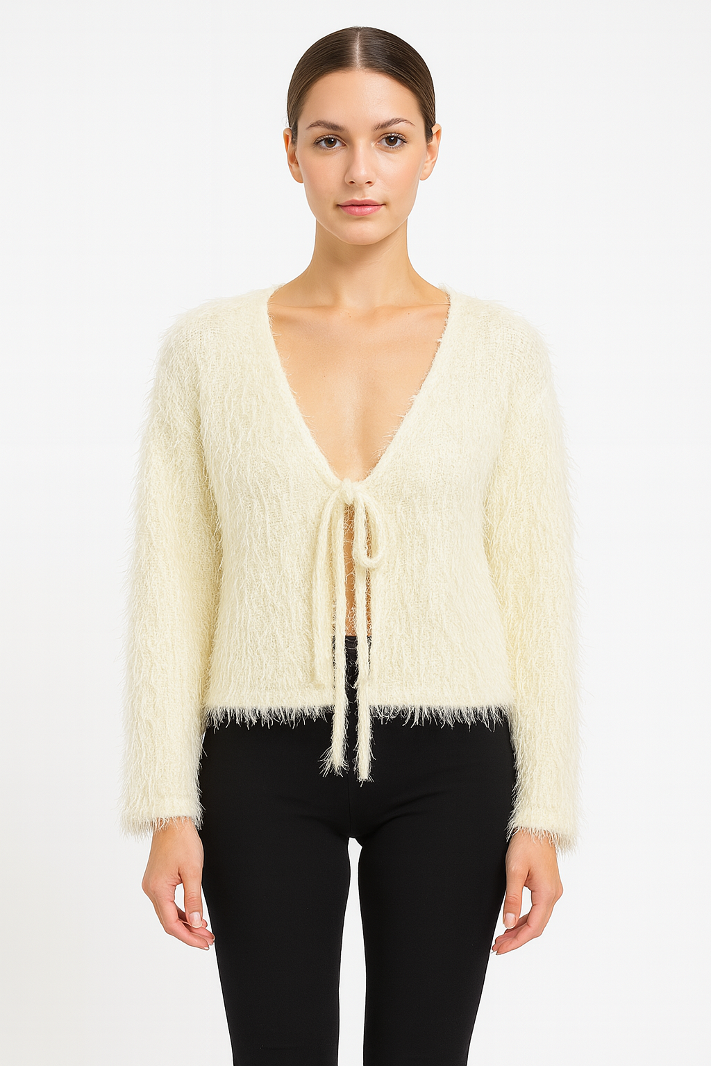 Noa Fur Cardigan in White