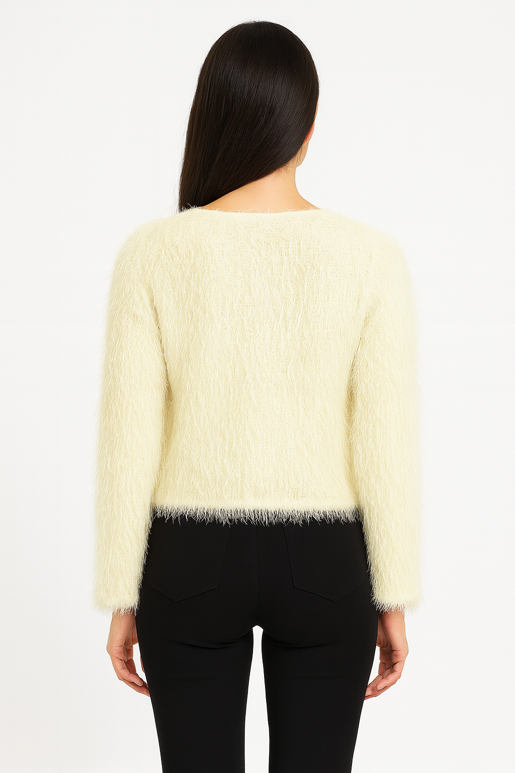 Noa Fur Cardigan in White