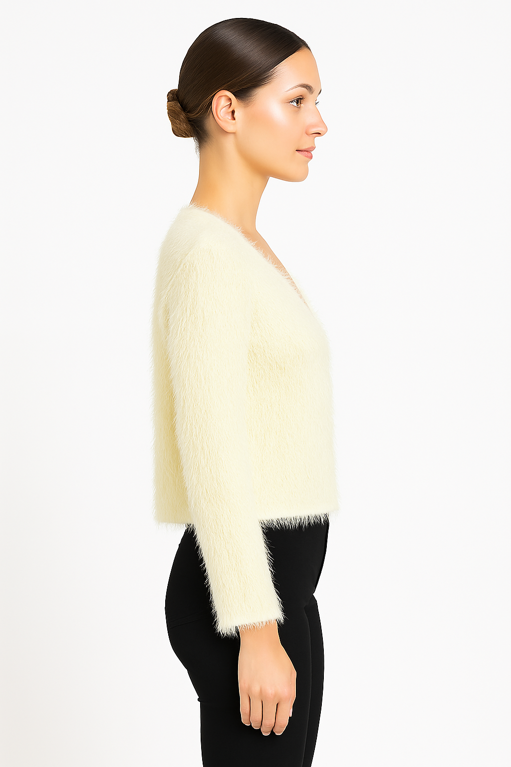 Noa Fur Cardigan in White