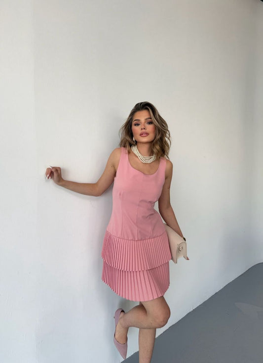 Kylie Dress white and pink