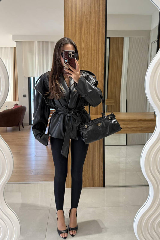 Cleo Leather Jacket in Black