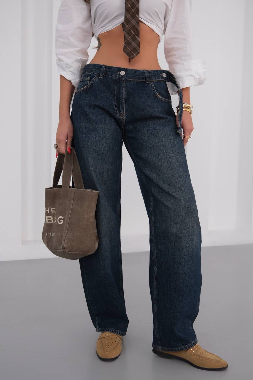 ג׳ינס באגי בגזרה גבוהה בסגנון בלון