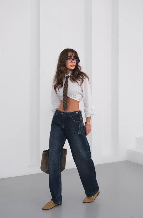 ג׳ינס באגי בגזרה גבוהה בסגנון בלון